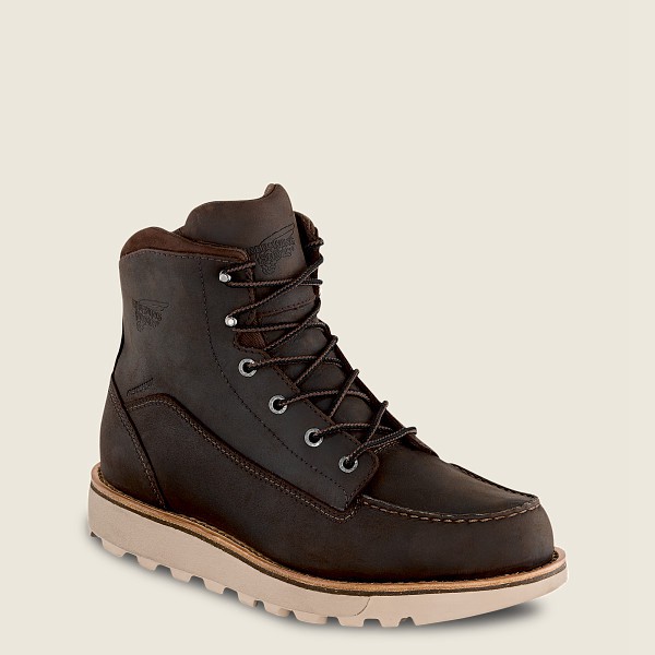 Botas de Trabajo Red Wing Hombre Marrom Oscuro - Traction Tred Lite - 6-Inch Waterproof Soft Toe - 7